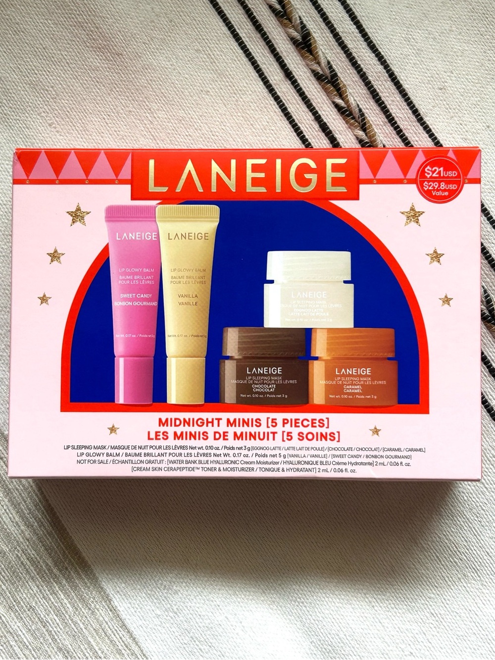 LANEIGE Midnight Minis 5pc Holiday Lip Set NEW Limited Edition